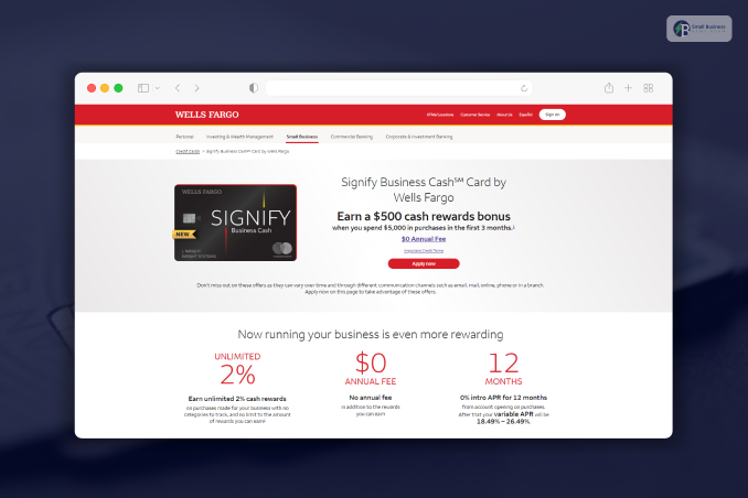 Signify Business Cash Card by Wells Fargo